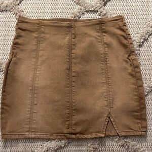 Free People Brown Mini Skirt